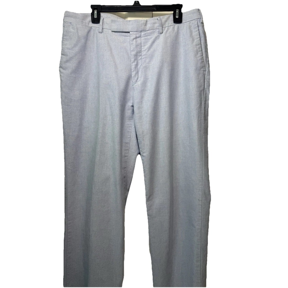 Polo Ralph Lauren Men's 36x30 Light Blue Cotton Flat Front Dress Pants Trousers